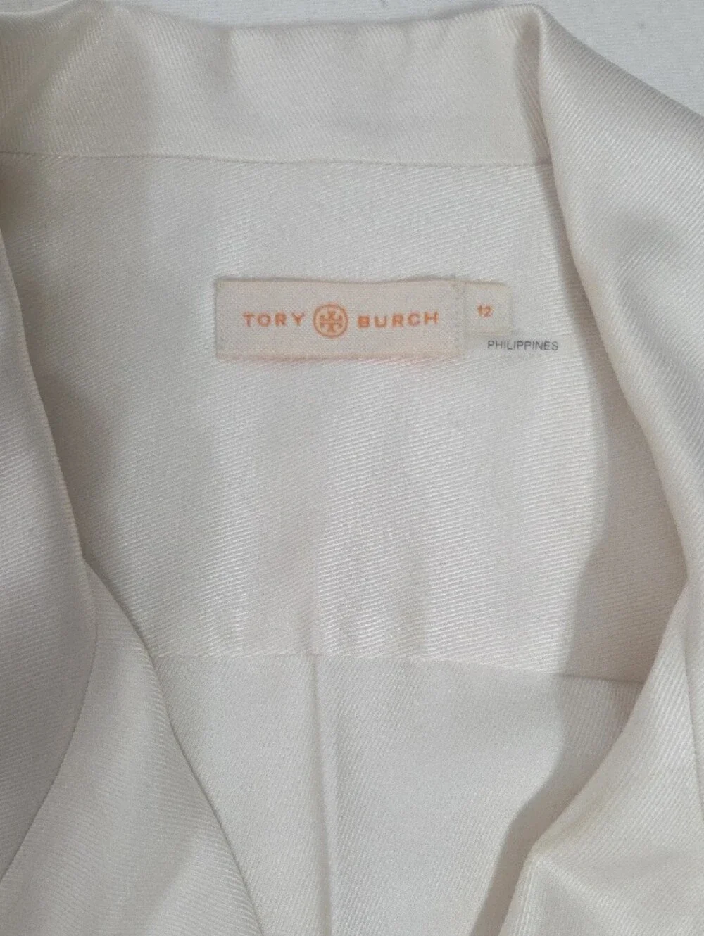 Tory Burch Ivory Satin Midi Dress